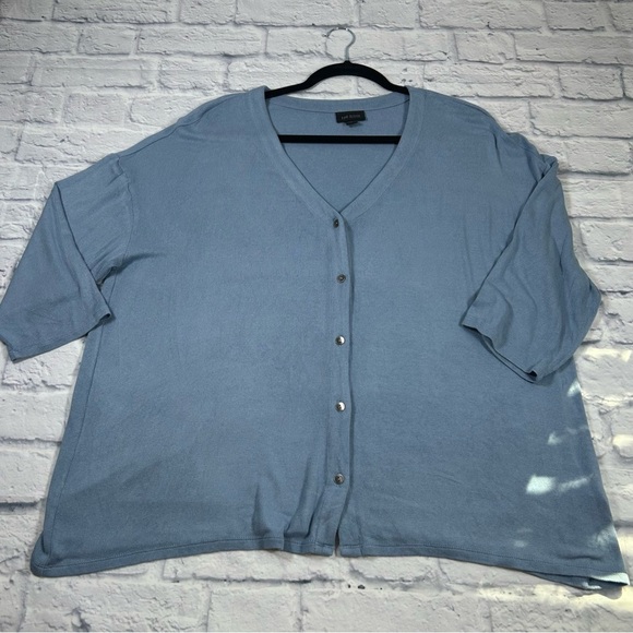 J. Jill Wearever Collection Light Blue VNeck Cardigan Sweater. Lightweight. XL - Picture 4 of 8
